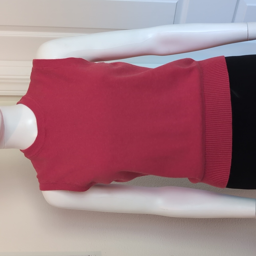 J. Crew Cotton Sweater Sleeveless SzM Red-tone EUC